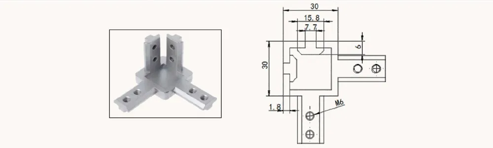 Concealed 3-way Corner Connector