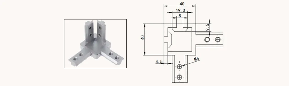Silver Hidden Metal Corner Bracket