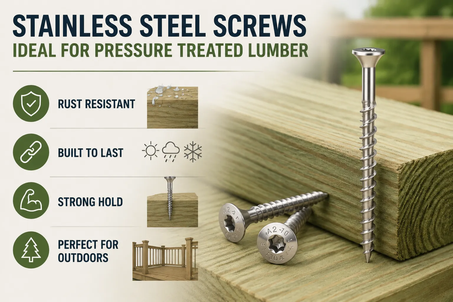 Are Stainless Steel Screws Good for Pressure Treated Lumber?