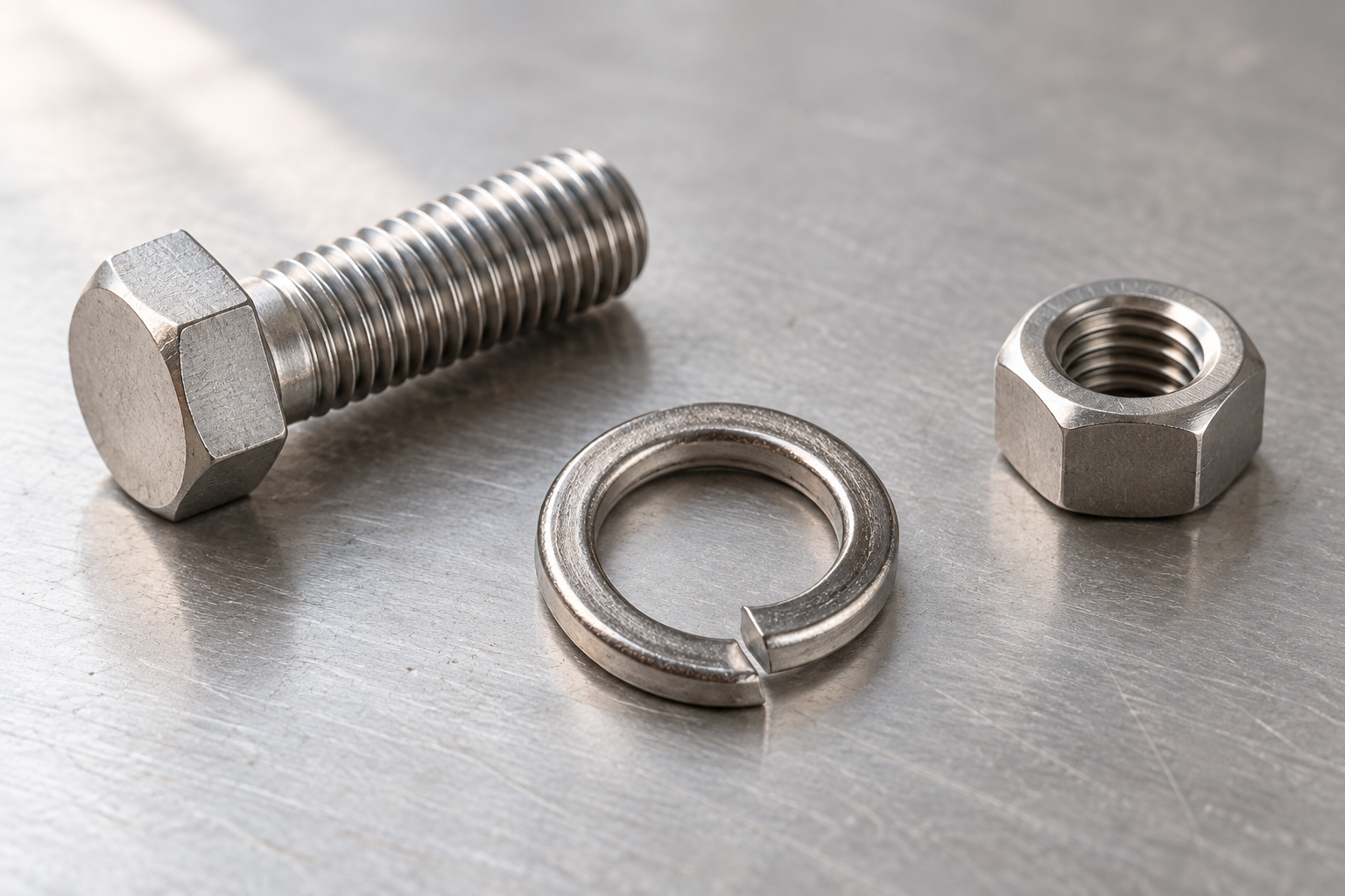 AI-generated hero scene based on Qiyi real stainless steel split spring washer reference